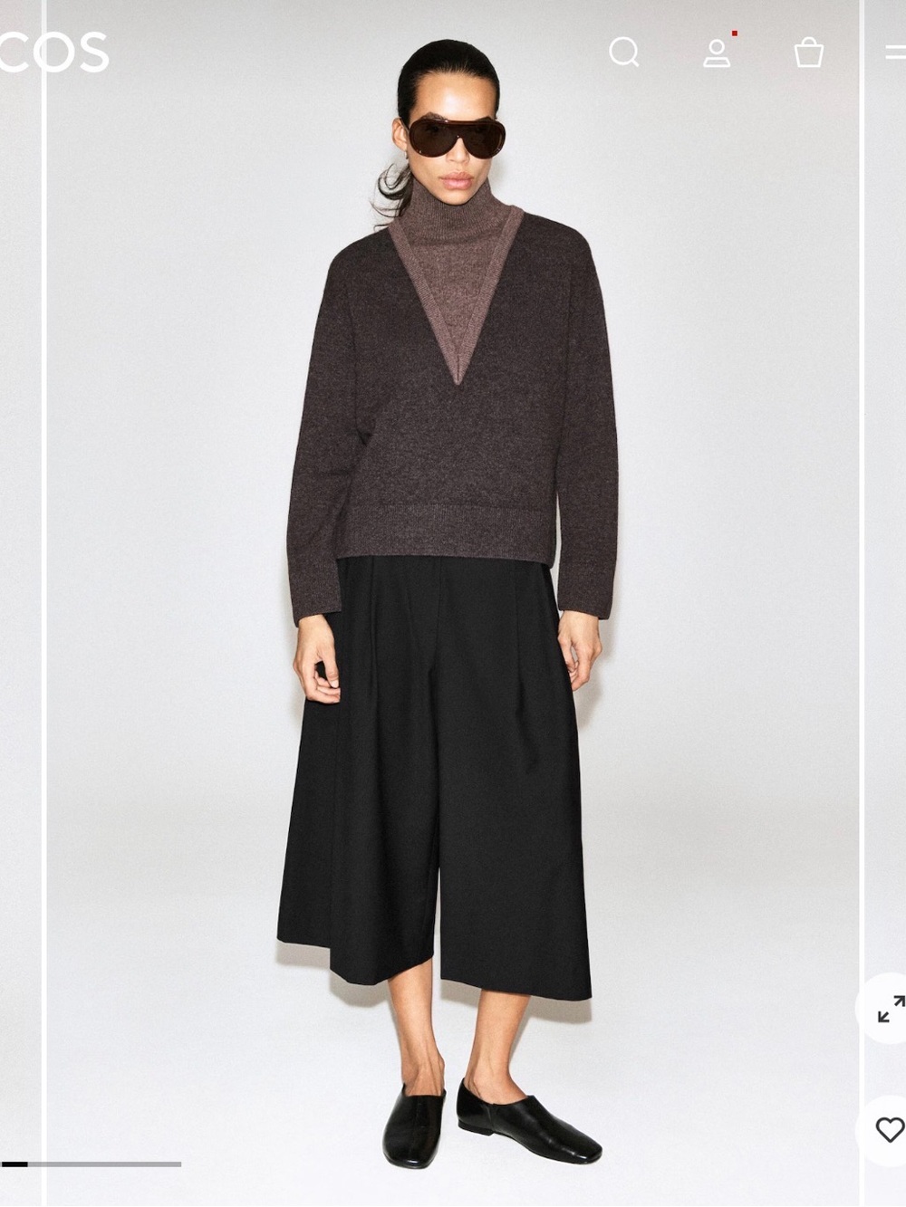 COS Layered Mock-Neck Merino Wool Sweater